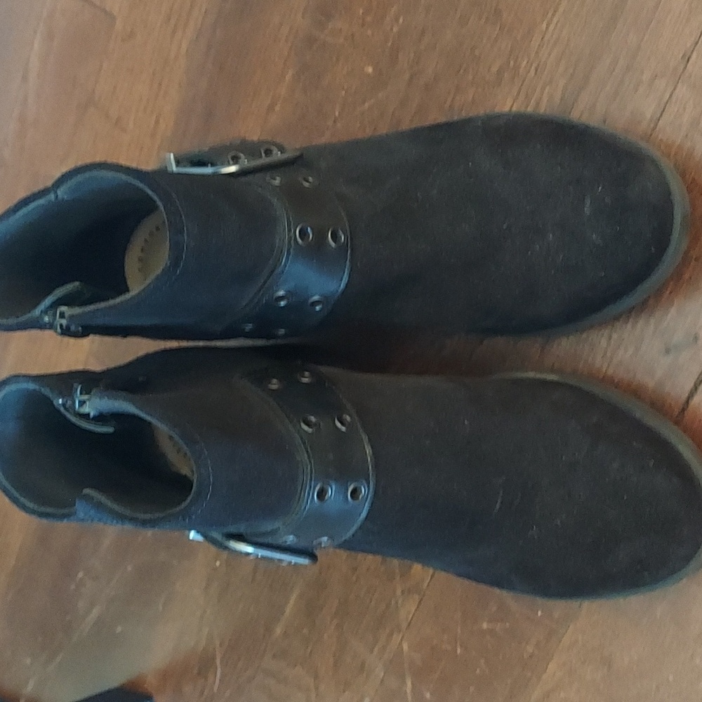 Clark's black leather booties